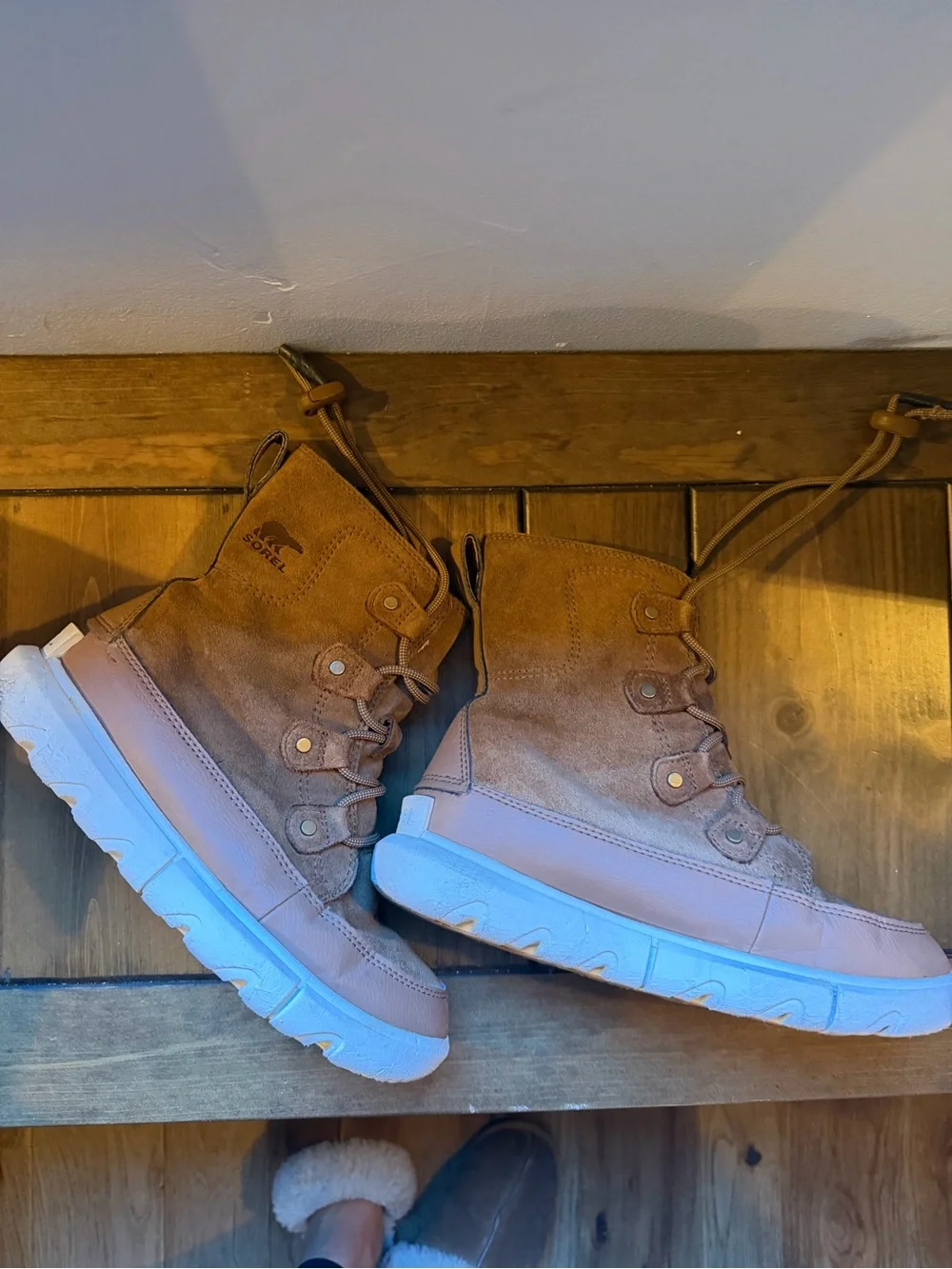 Sorel Kids Brown Suede Lace-Up Rain & Snow Boots